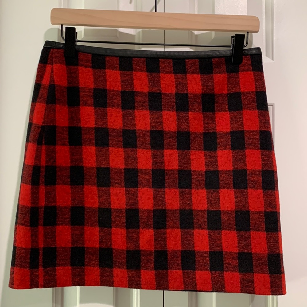 Madewell Buffalo Plaid Wool Skirt